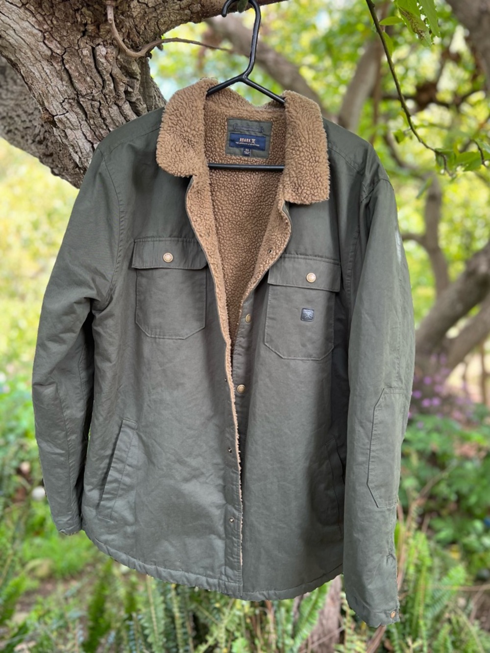 Roark Olive Green Sherpa-Lined Jacket XL